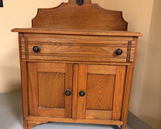 Miniature antique oak cabinet