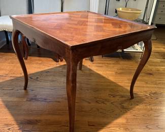 Square dining/card table, parquetry top
