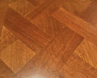 Square dining/card table, parquetry top