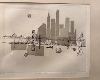 City scape watercolor