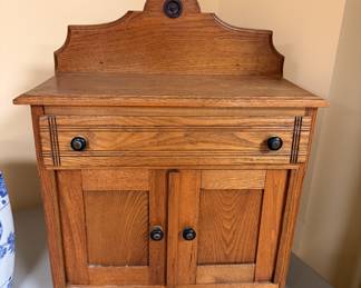 Miniature antique oak cabinet