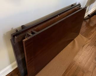 Councill Craftsman banded mahogany double pedestal dining table w/3 leaves