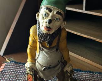Cast iron gnome doorstop