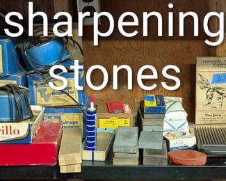 Sharpening stones and other vintage Barber items