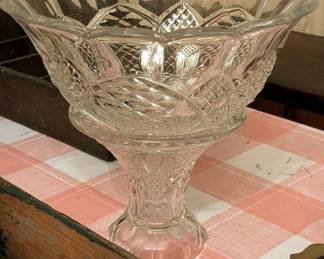 Punch bowl and stand, cut glass