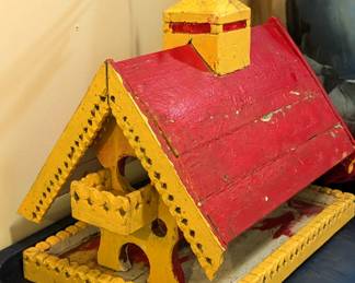 Folk art bird feeder