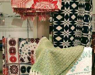 Jacquard coverlets, quilts