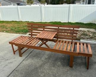 foldable interchangeable wooded patio bench seat. 