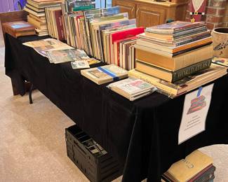 A selection of vintage books including yearbooks