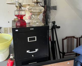 Filing Cabinet, Lamps, and misc items