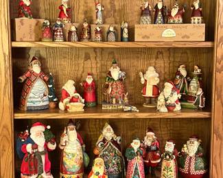 A selection of Jim Shore Santa Clauses