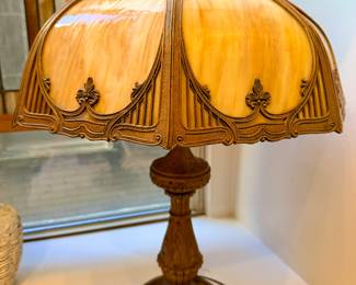 Tiffany style slag glass lamp