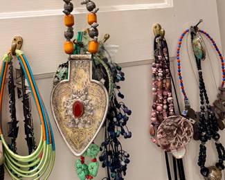 Many large, statement necklaces