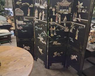 4 panel screen with stone applique $250