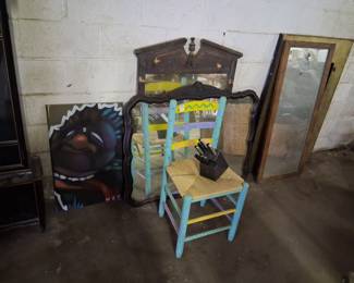 Mirrors $20 each. Painted chair $5
