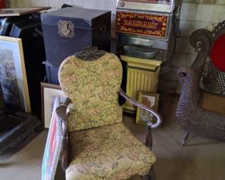 Slot machine (not working) $50. Chair $20