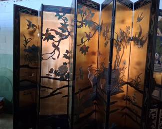 Eight panel screen. Hinges need work. $200