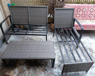 Patio furniture,  no cushions
