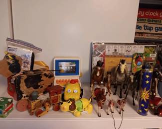 Vintage toys and horses