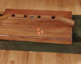 Military banner stand and staffs with green canvas storage-