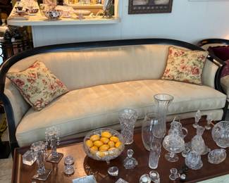 Hollywood Regency sofa with matching chair