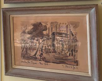 Mid-century modern signed art