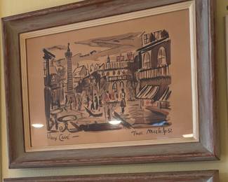 Mid-century modern signed art