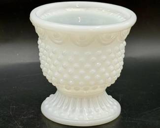Avon Milk Glass Hobnail Pedestal Cup