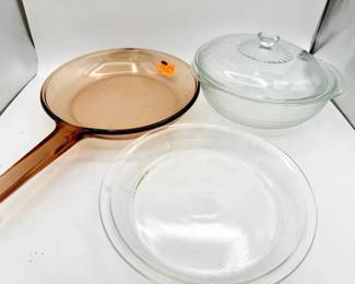Vision By Corning Pan & (2) Pyrex Dishes
