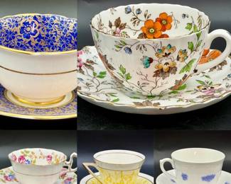 (5) Teacups & Saucers ft. Fenton & Adderley & Royal Doulton
Adderley fine bone China, teacup and saucer Blue Chelsea pattern
Royal Doulton made in England teacup and saucer
Fenton bone china the Gatineau teacup and saucer
Royal Stafford bone China, teacup, and saucer
Royal Stafford bone China, teacup and saucer