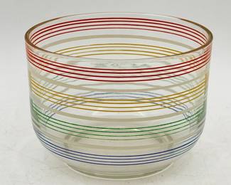 Vintage Rainbow Striped Bowl