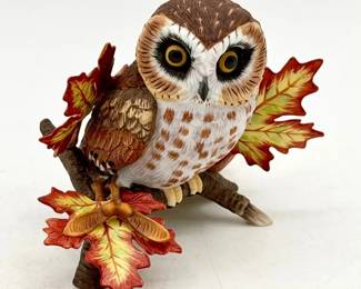 Lenox Garden Bird Collection Porcelain Figurine Saw Whet Owl