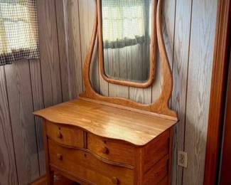 Antique Light Wood Knapp Joint Vanity