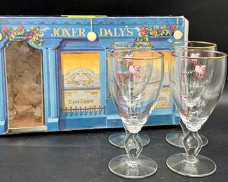 (4) Joxer Daly’s Irish Coffee Glasses And Box