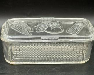 Vintage Federal Glass Refrigerator Dish with Lid