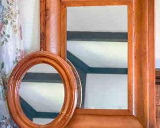 (2) Rustic Wood Mirrors