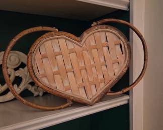 Heart Shaped Bamboo Basket