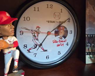 Stan Musial Autographed Clock