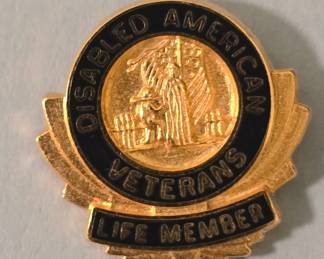 Vintage Disabled American Veterans Life Member Pin