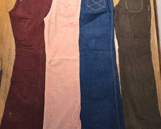 FEATURED FASHION:   Vintage bell-bottoms from the 1970s!  Levi's orange & black tag, Levi's white with black letters, Wranglers and so much more!   