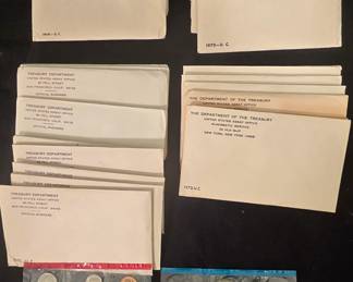1969 1970 1971 1972 US Treasury Uncirculated Coin Proof Sets in original packaging