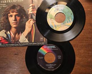 Vintage 45 records Olivia Newton-John, Rod Stewart, Peter Frampton