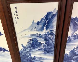 Hand painted porcelain plaque wall art