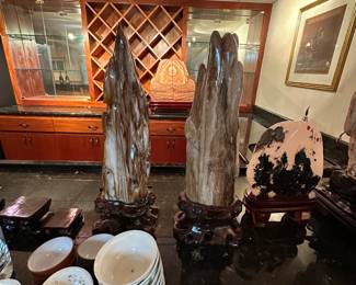 Pair stone sculpture 