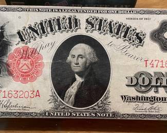 Several pieces of antique currency