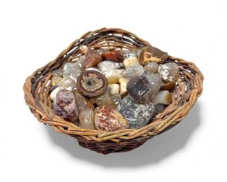 8 WovenBasketFullofPolishedStonesAgates