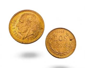 110 1945MexicoGold2Pesos25PesosCoins374gCombinedWeight