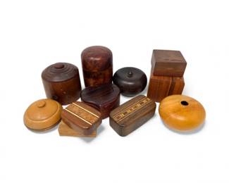 82 HandTurnedWoodTrinketBoxesSomeSignedPieces