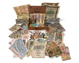 87 LargeWorldCurrencyCollectionMixedForeignBanknotesCoins