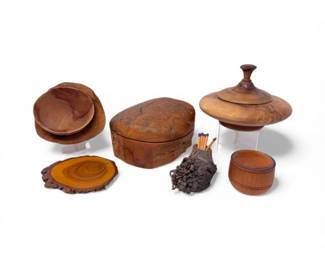 20 HandTurnedWoodBoxesBowlsBurlMatchHolderCoaster